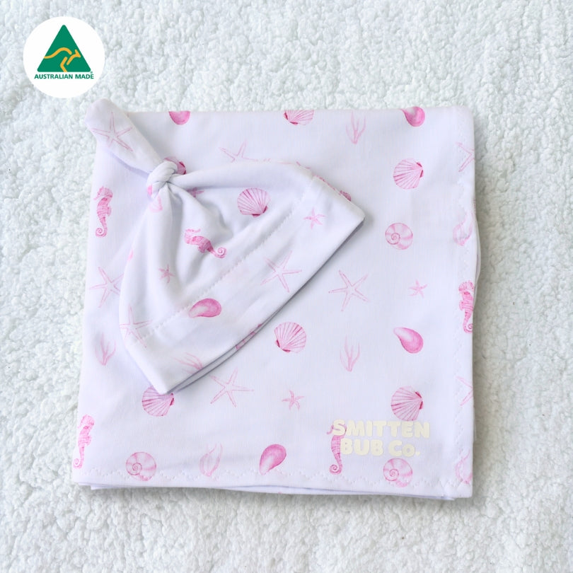 Pink Seashells Swaddle Set