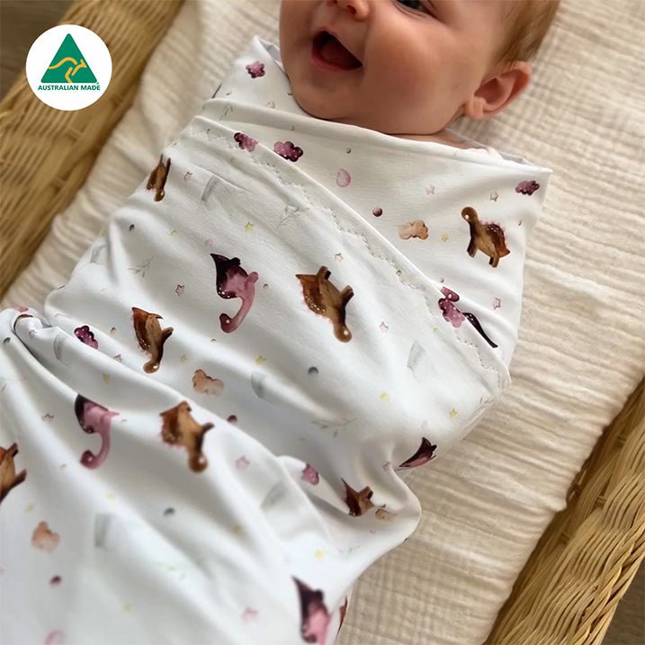 Pink Dino Swaddle Set - Smitten Bub Co.