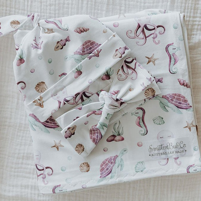 Under the Sea, Octopus & Turtle Swaddle Set - Smitten Bub Co.