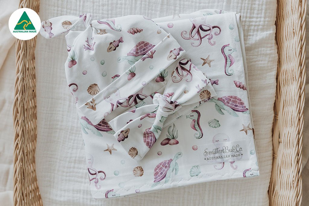 Under the Sea, Octopus & Turtle Swaddle Set - Smitten Bub Co.