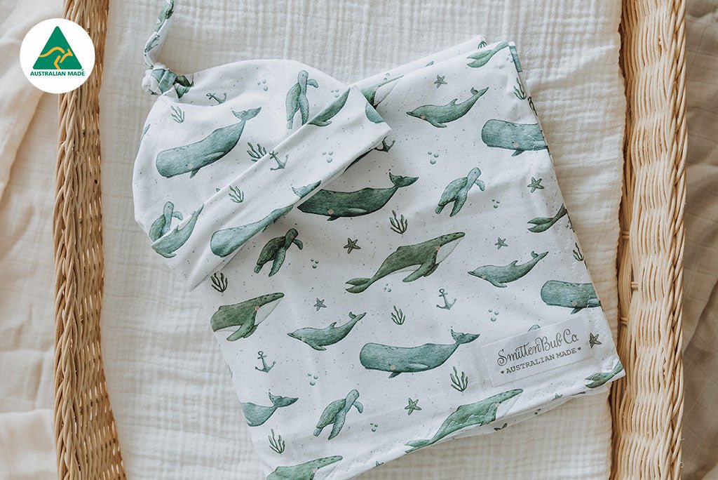 Whales & Turtles Swaddle Set - Smitten Bub Co.