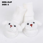 White Dog Character Socks | Non - Slip Grip for Baby and Toddler - Smitten Bub Co.