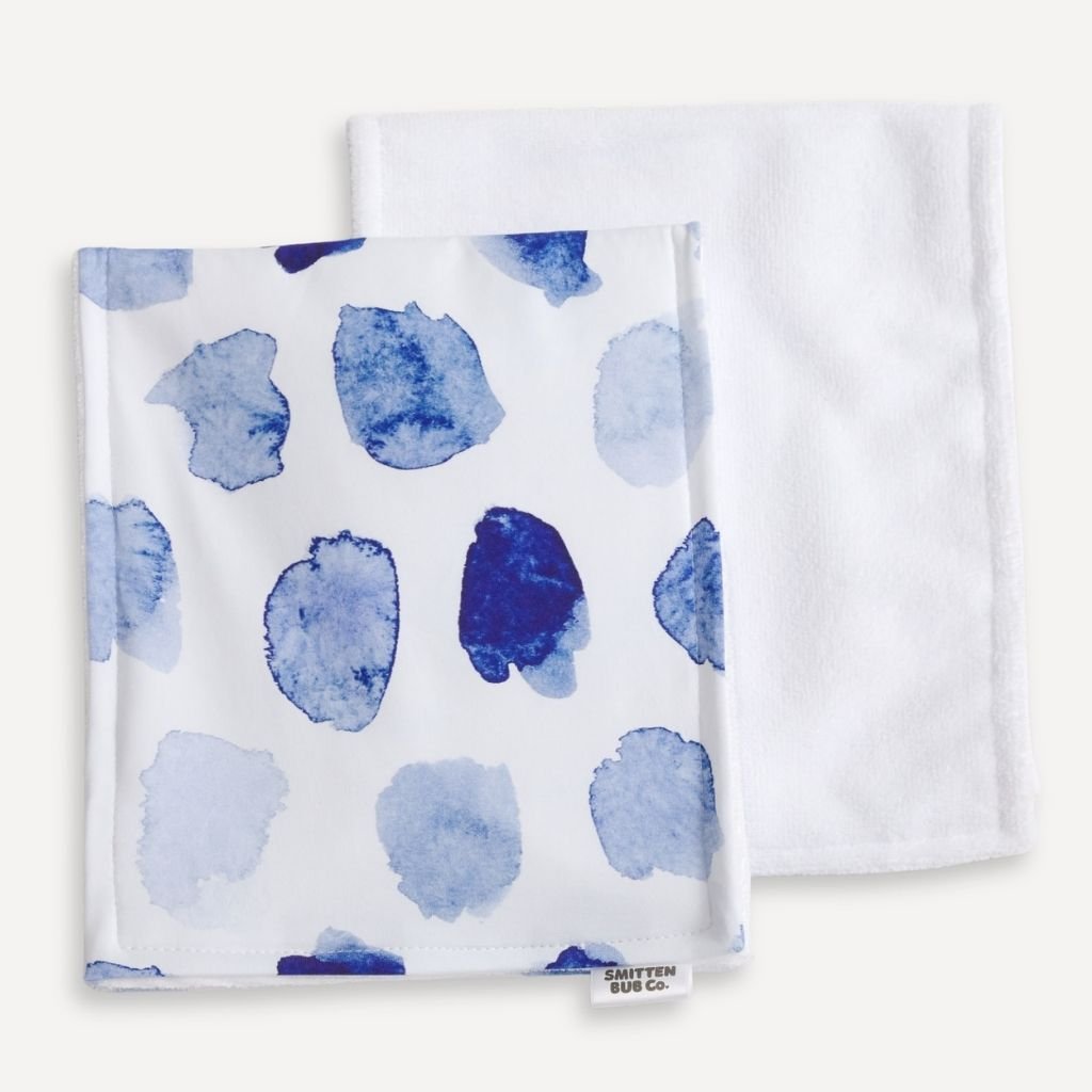 BLUE AQUARELLE | Burp Cloth - Smitten Bub Co.