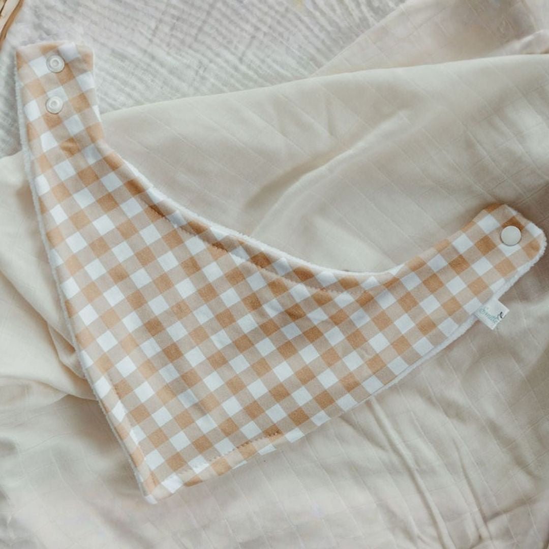 Mustard Gingham Bandana Baby Bib - Smitten Bub Co.
