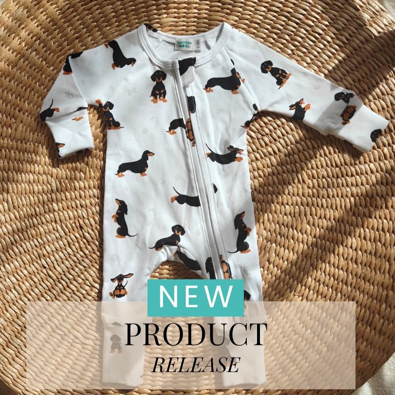 Dachshund Full Zip Unisex Convertable Growsuit Romper - Smitten Bub Co.