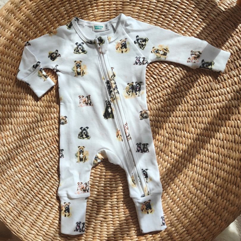 Staffy Full Zip Unisex Romper - Smitten Bub Co.