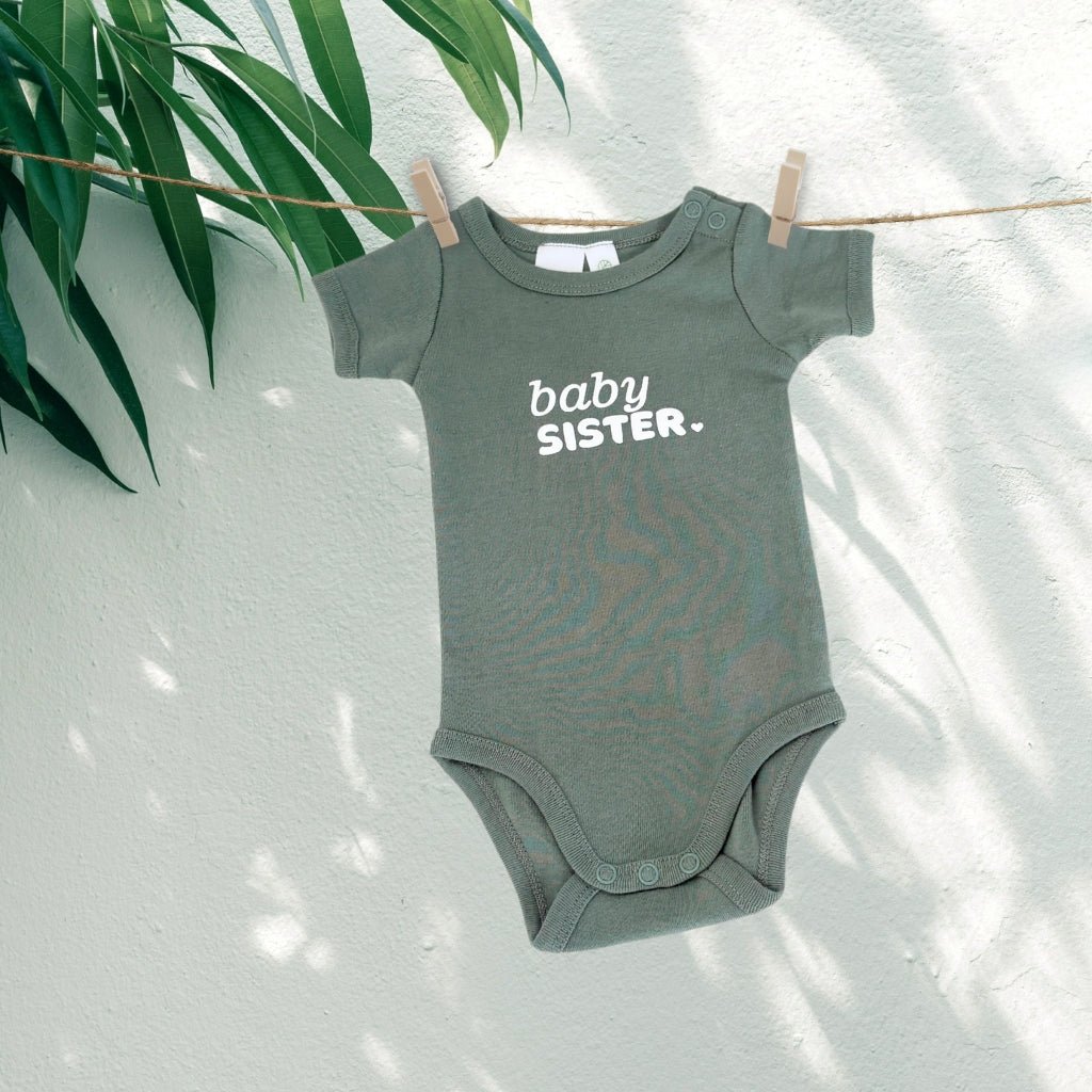 Infant Short Sleeve Romper - Sage Green - Smitten Bub Co.