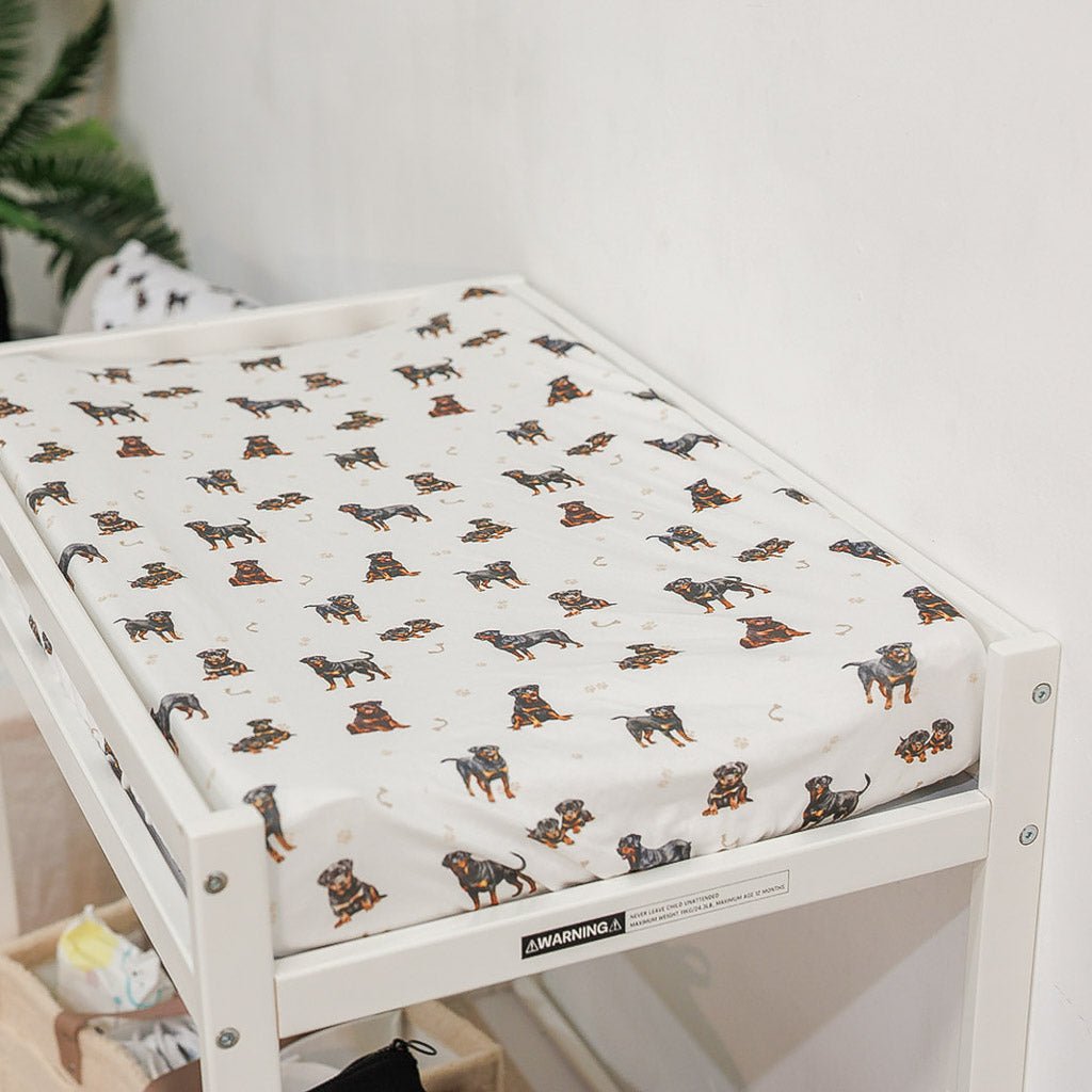 ROTTWEILER | Bassinet Sheet / Change Mat Cover - Smitten Bub Co.