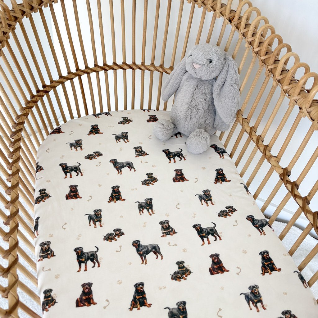 ROTTWEILER | Bassinet Sheet / Change Mat Cover - Smitten Bub Co.