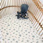 Blue Seashells | Bassinet Sheets / Change Mat Cover - Smitten Bub Co.