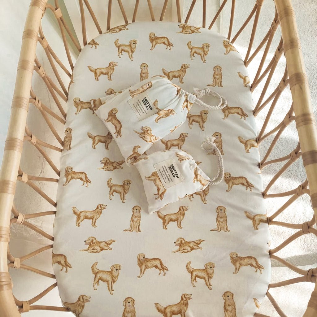 GOLDEN RETRIEVER | Bassinet Sheet / Change Mat Cover - Smitten Bub Co.