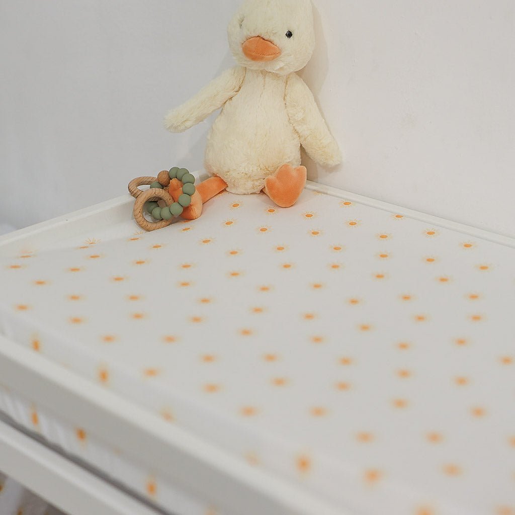 HERE COMES THE SUN | Bassinet Sheet / Change Mat Cover - Smitten Bub Co.