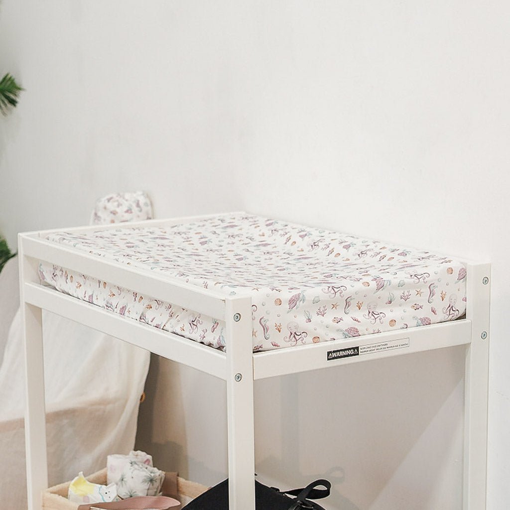 UNDER THE SEA, OCTOPUS & TURTLES | Bassinet Sheet / Change Mat Cover - Smitten Bub Co.
