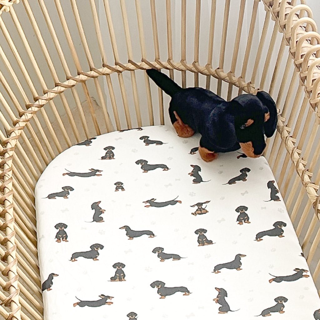DACHSHUND | Bassinet Sheet / Change Mat Cover - Smitten Bub Co.