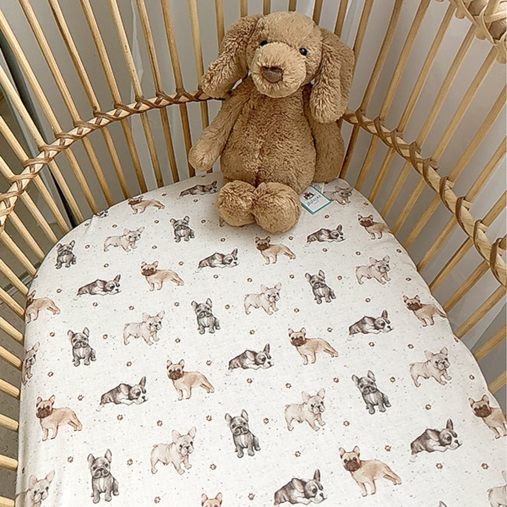 FRENCH BULLDOG | Bassinet Sheet / Change Mat Cover - Smitten Bub Co.