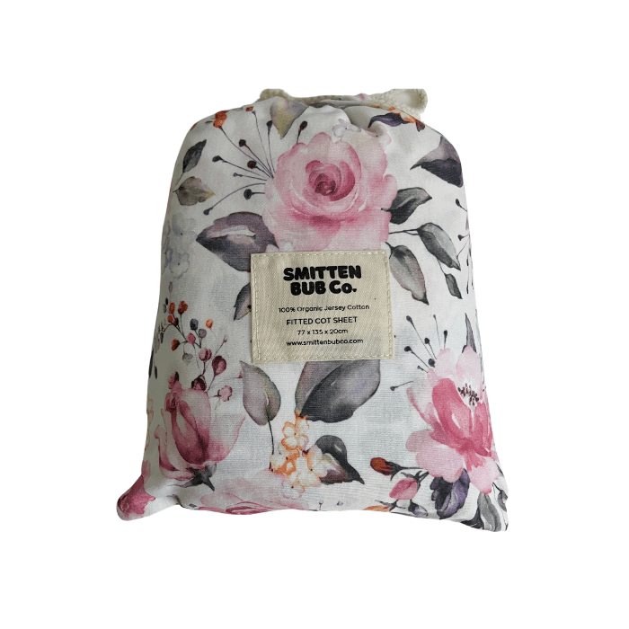 Posies | Fitted Cot Sheets - Smitten Bub Co.