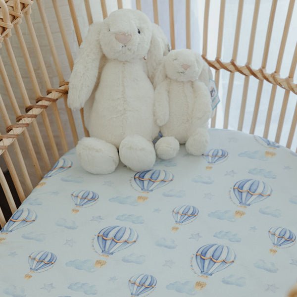 Hot Air Balloon | Bassinet Sheets / Change Mat Cover - Smitten Bub Co.