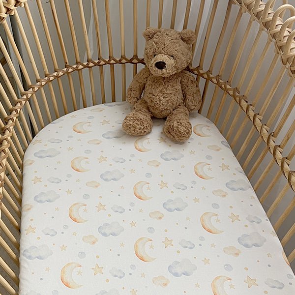 Sweet Dreams | Bassinet Sheets / Change Mat Cover - Smitten Bub Co.