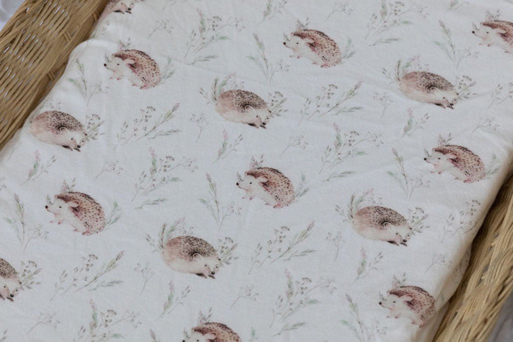 Z Hedgehogs | Fitted Cot and Bassinet Sheets - Smitten Bub Co.