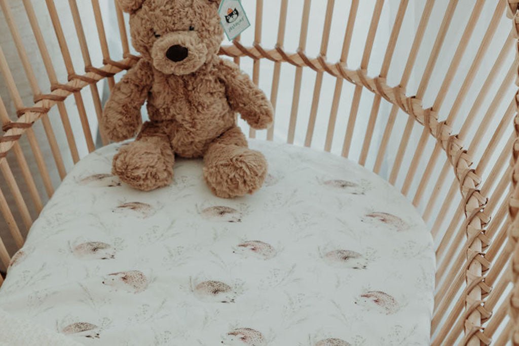 Z Hedgehogs | Fitted Cot and Bassinet Sheets - Smitten Bub Co.