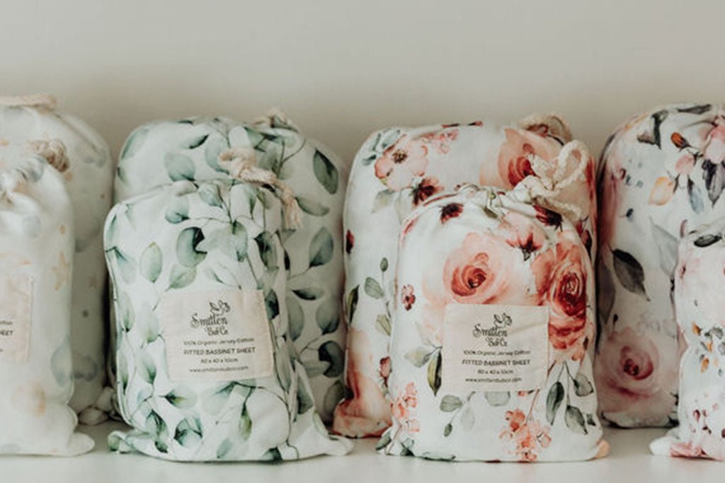 Roses | Fitted Cot and Bassinet Sheets - Smitten Bub Co.