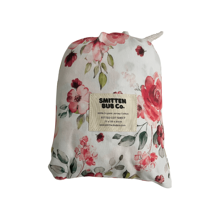 Roses | Fitted Cot Sheets - Smitten Bub Co.