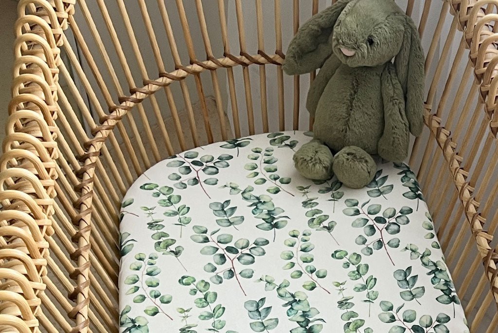 Eucalyptus | Fitted Cot & Bassinet Sheets / Change Mat Cover - Smitten Bub Co.