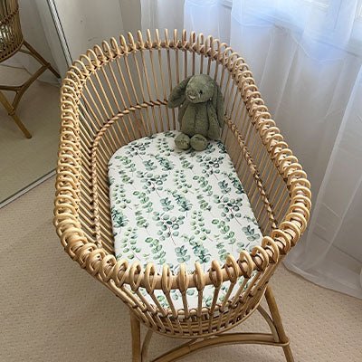 Eucalyptus | Bassinet Sheets / Change Mat Cover - Smitten Bub Co.