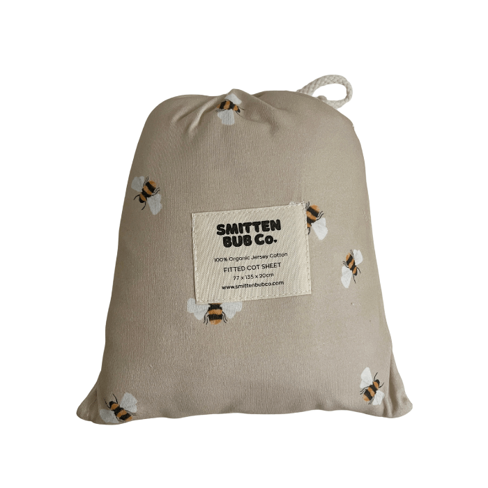 Bees | Fitted Cot Sheets - Smitten Bub Co.