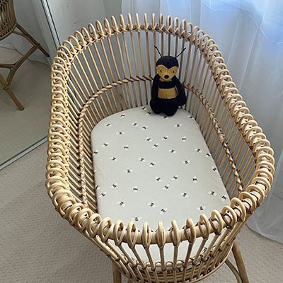 Bees | Bassinet Sheets / Change Mat Cover - Smitten Bub Co.
