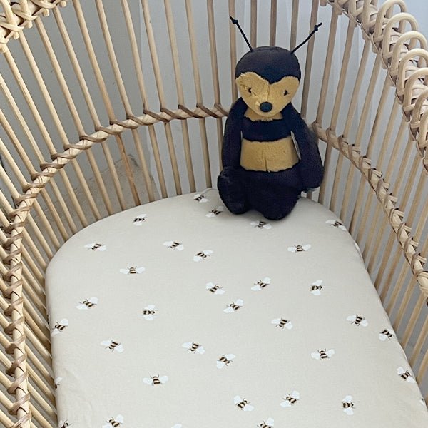 Bees | Bassinet Sheets / Change Mat Cover - Smitten Bub Co.