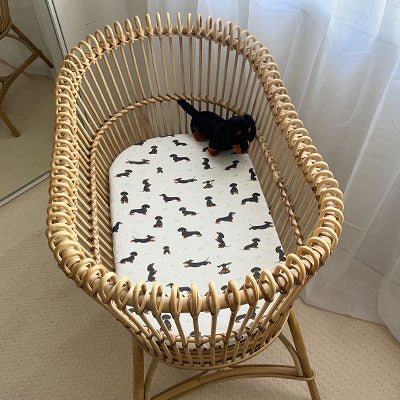 Dachshund | Bassinet Sheets / Change Mat Cover - Smitten Bub Co.