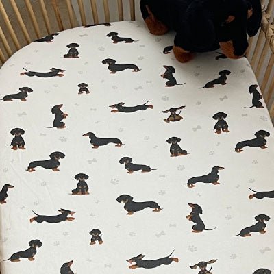 Dachshund | Fitted Cot Sheets - Smitten Bub Co.