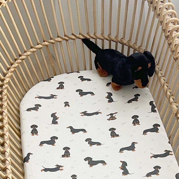 Dachshund | Bassinet Sheets / Change Mat Cover - Smitten Bub Co.