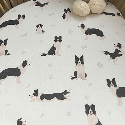 Border Collie | Fitted Cot Sheets - Smitten Bub Co.