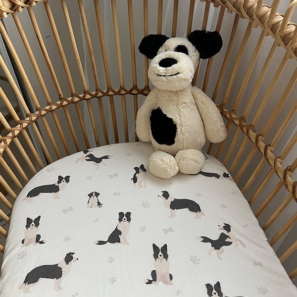 Border Collie | Bassinet Sheets / Change Mat Cover - Smitten Bub Co.