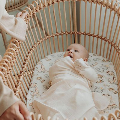 Baby Safari Animals | Bassinet Sheets / Change Mat Cover - Smitten Bub Co.