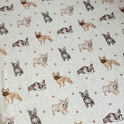French Bulldog | Fitted Cot Sheets - Smitten Bub Co.