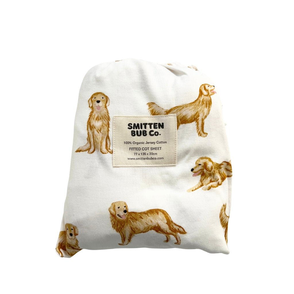 Golden Retriever | Fitted Cot Sheets - Smitten Bub Co.