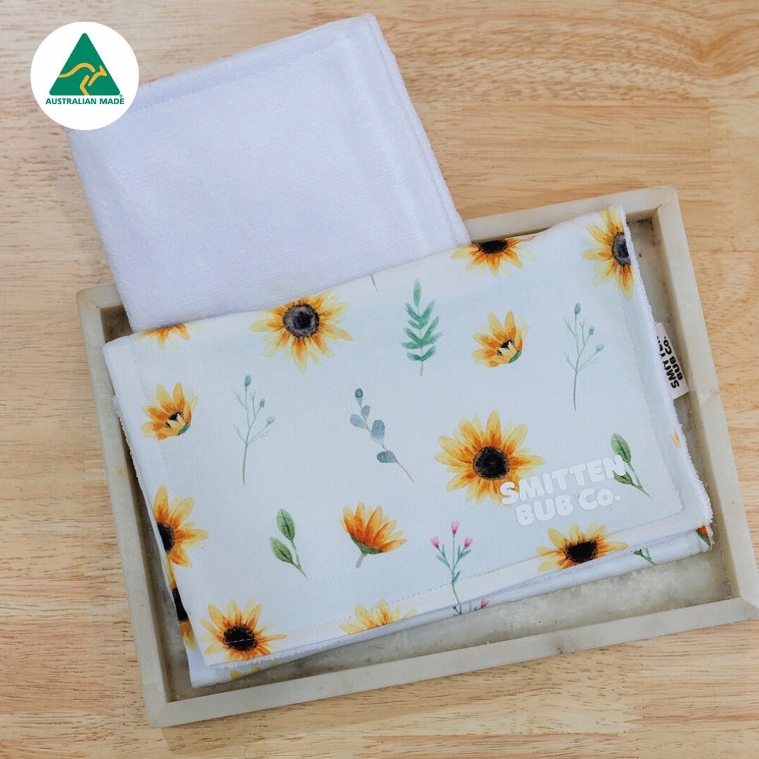 Sunflower Burp Cloth - Smitten Bub Co.
