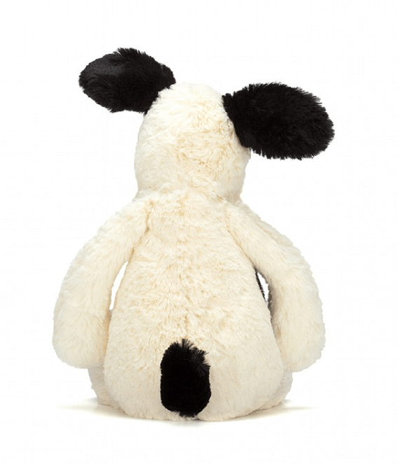 Jellycat Bashful Puppy Black & Cream Dog MEDIUM - Smitten Bub Co.