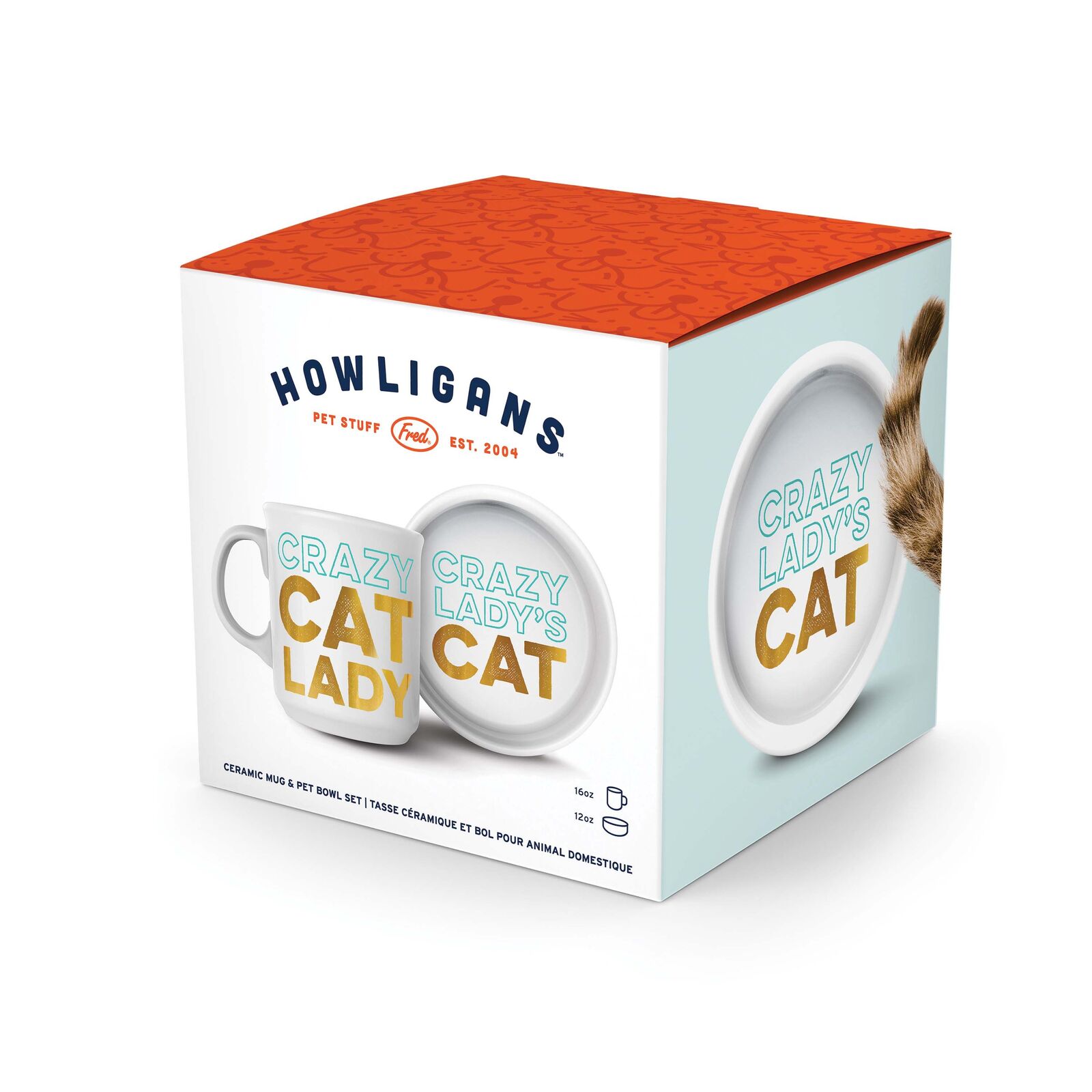 Howligans Mug & Cat Bowl Set – Crazy Cat Lady - Smitten Bub Co.