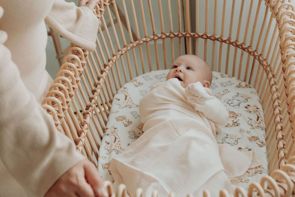 Baby Safari Animals | Fitted Cot and Bassinet Sheets / Change Mat Cover - Smitten Bub Co.