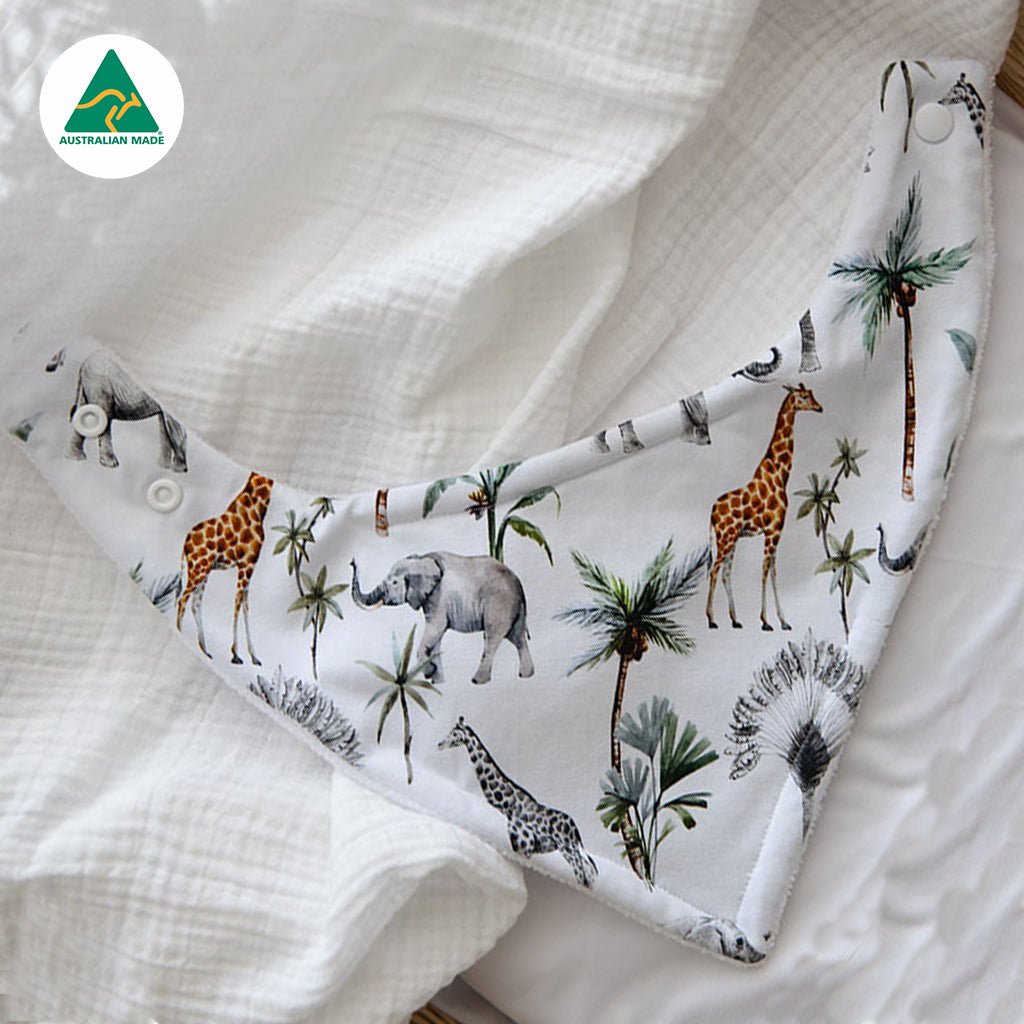 African Animals Bandana Baby Bib - Smitten Bub Co.