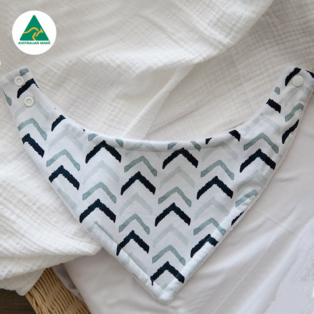 Blue Chevron Bandana Bib