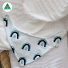 Blue Rainbows Bandana Baby Bib - Smitten Bub Co.