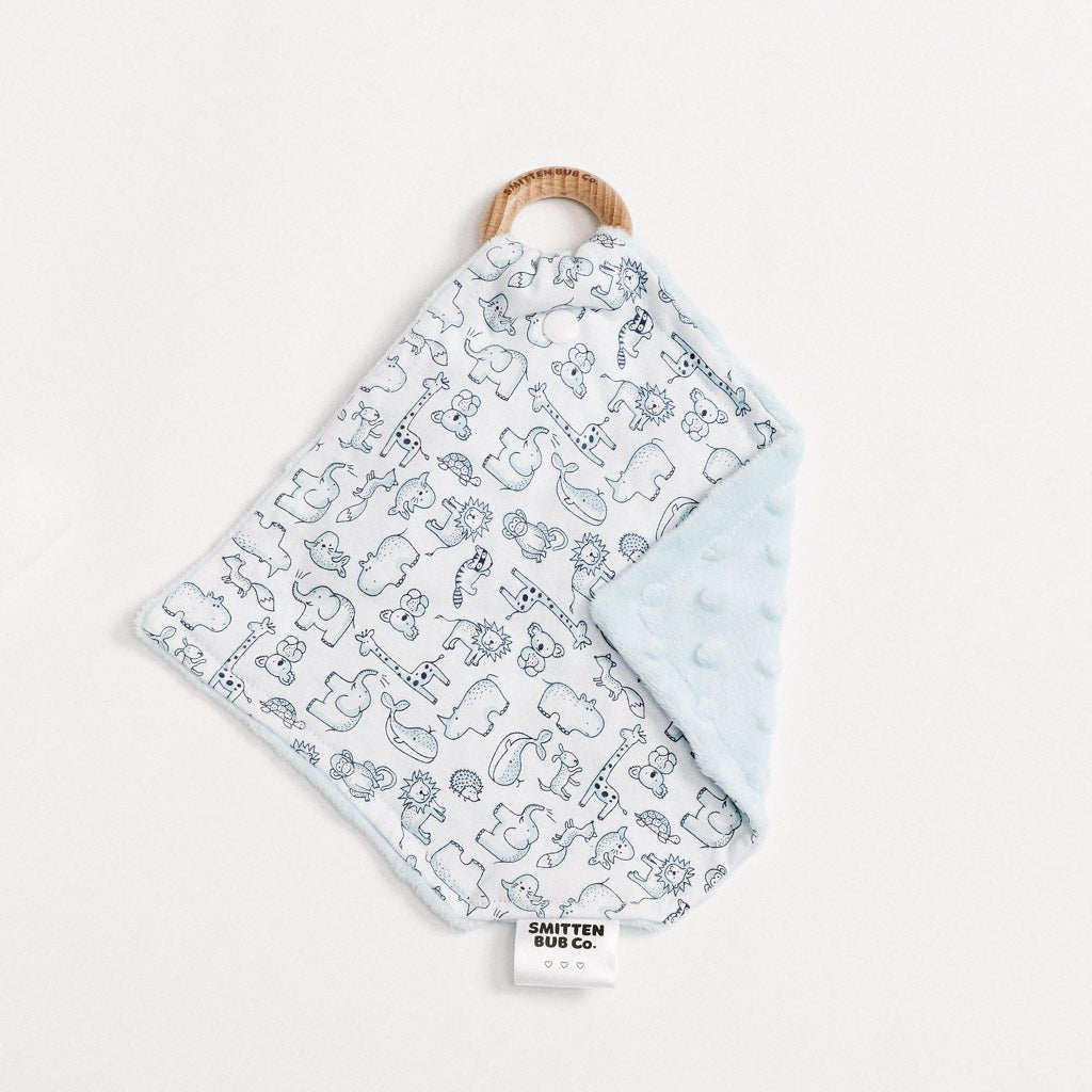 BLUE ANIMALS | Baby Comforter - Smitten Bub Co.