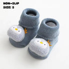 Blue Pengiun Character Socks | Non - Slip Grip for Baby and Toddler - Smitten Bub Co.