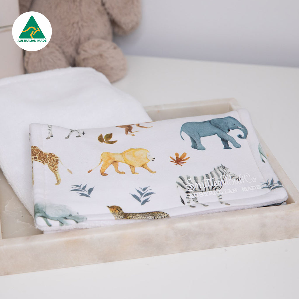 In the Wild Animals Burp Cloth