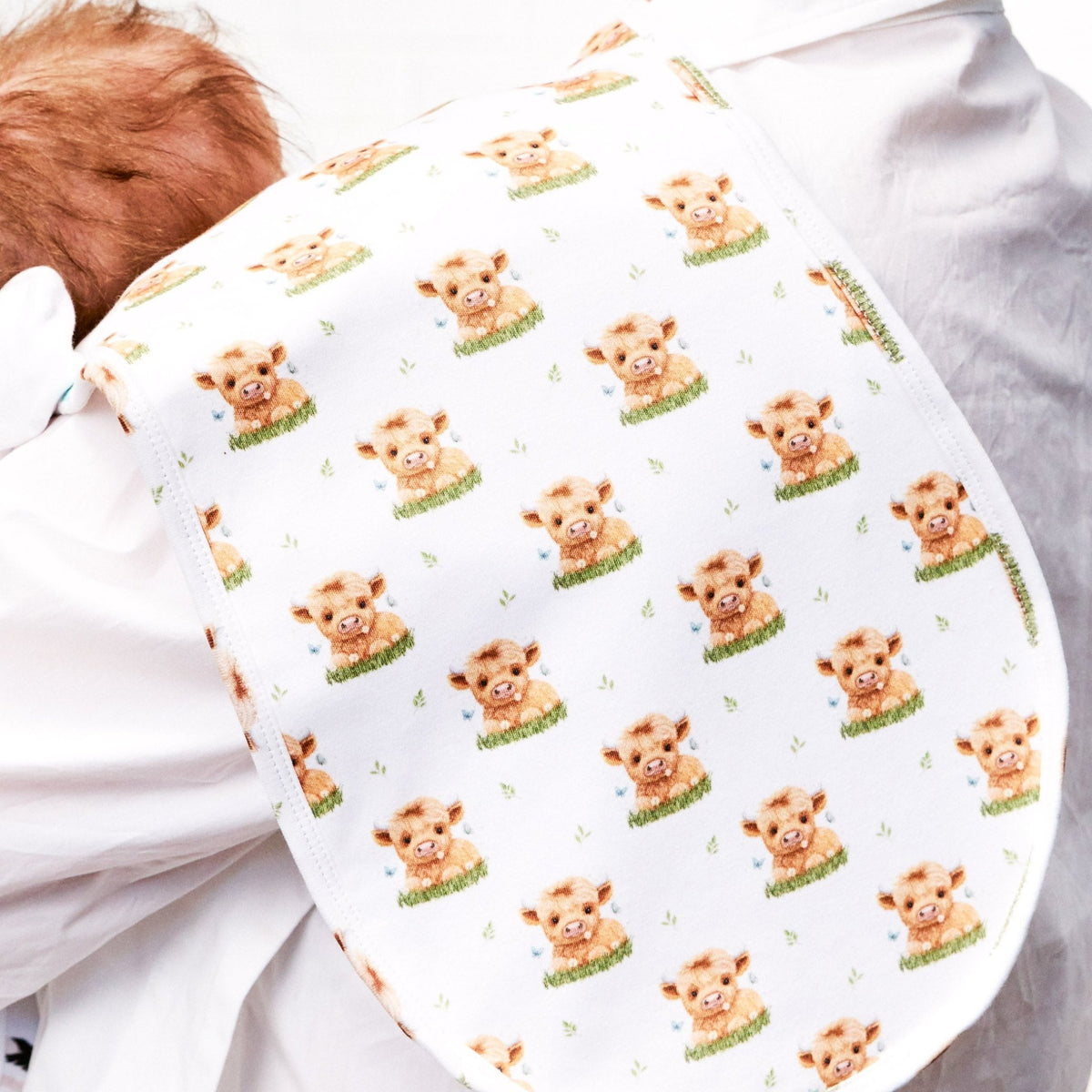 CURVED HIGHLAND COW | Burp Cloth - Smitten Bub Co.